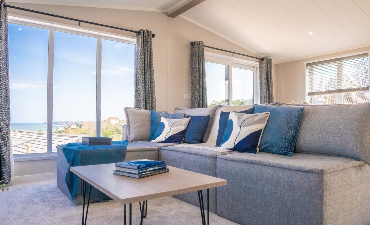 Victory View Lodge Sofa overlooking the sea