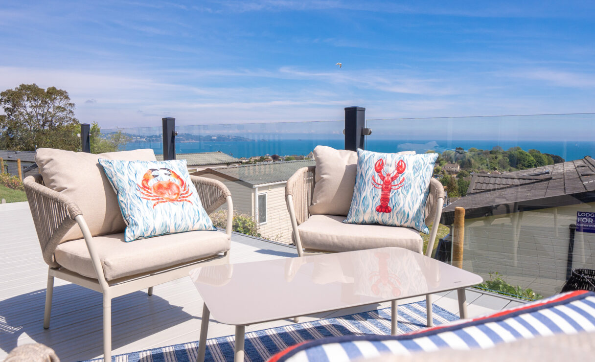 Victory View Lodge decking with seaview