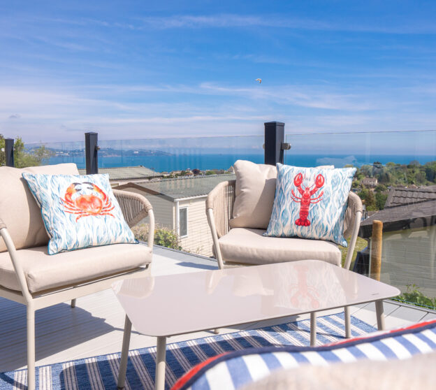 Victory View Lodge decking with seaview