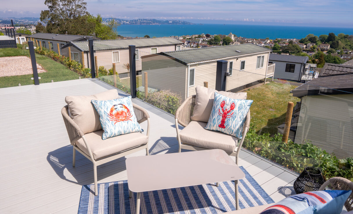 Victory View Lodge decking with seaview