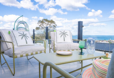 Regal Harbour luxury lodge decking with outdoor furniture
