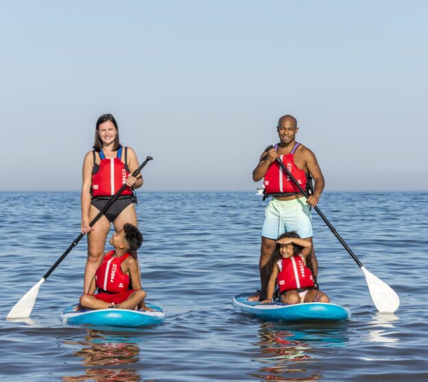 Family Paddle boarding in Torbay