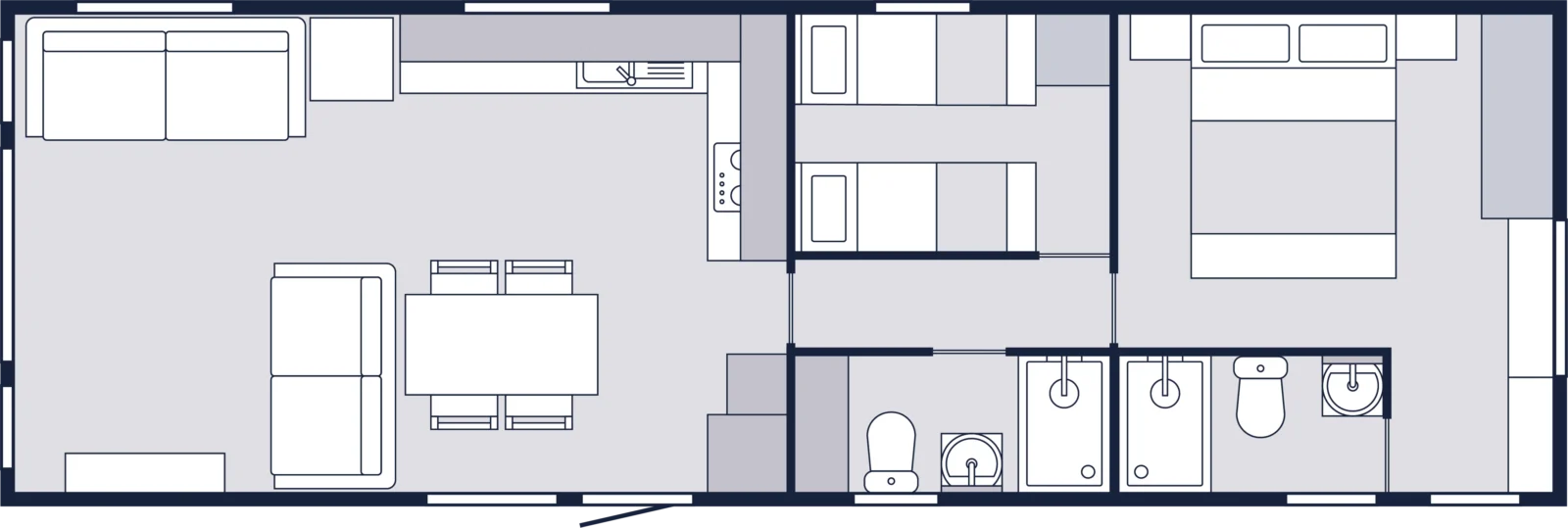 Victory Harraway Floorplan - 2 bed caravan