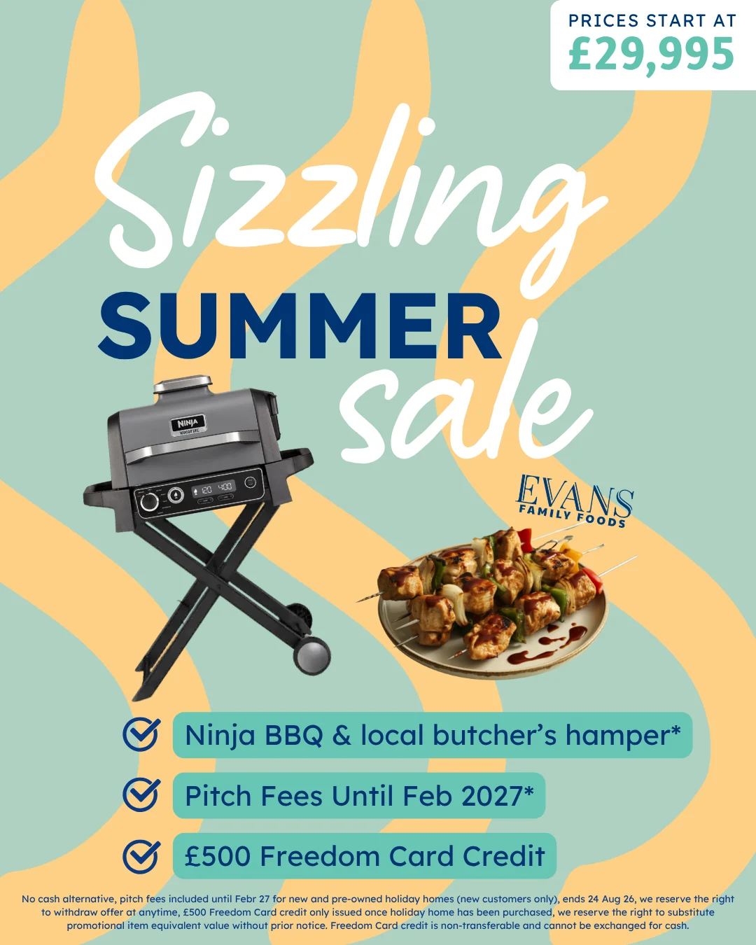 Sizzling Summer Sale poster with BBQ pack